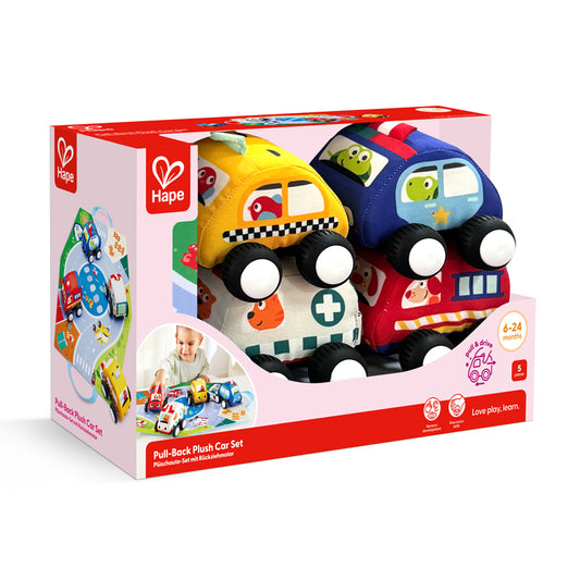 Pull-Back Plush Car Set