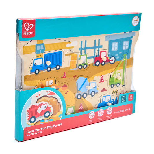 Construction Vehicles Peg Puzzle