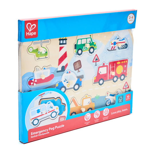 Emergency Vehicles Peg Puzzle