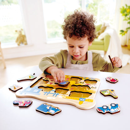Construction Vehicles Peg Puzzle